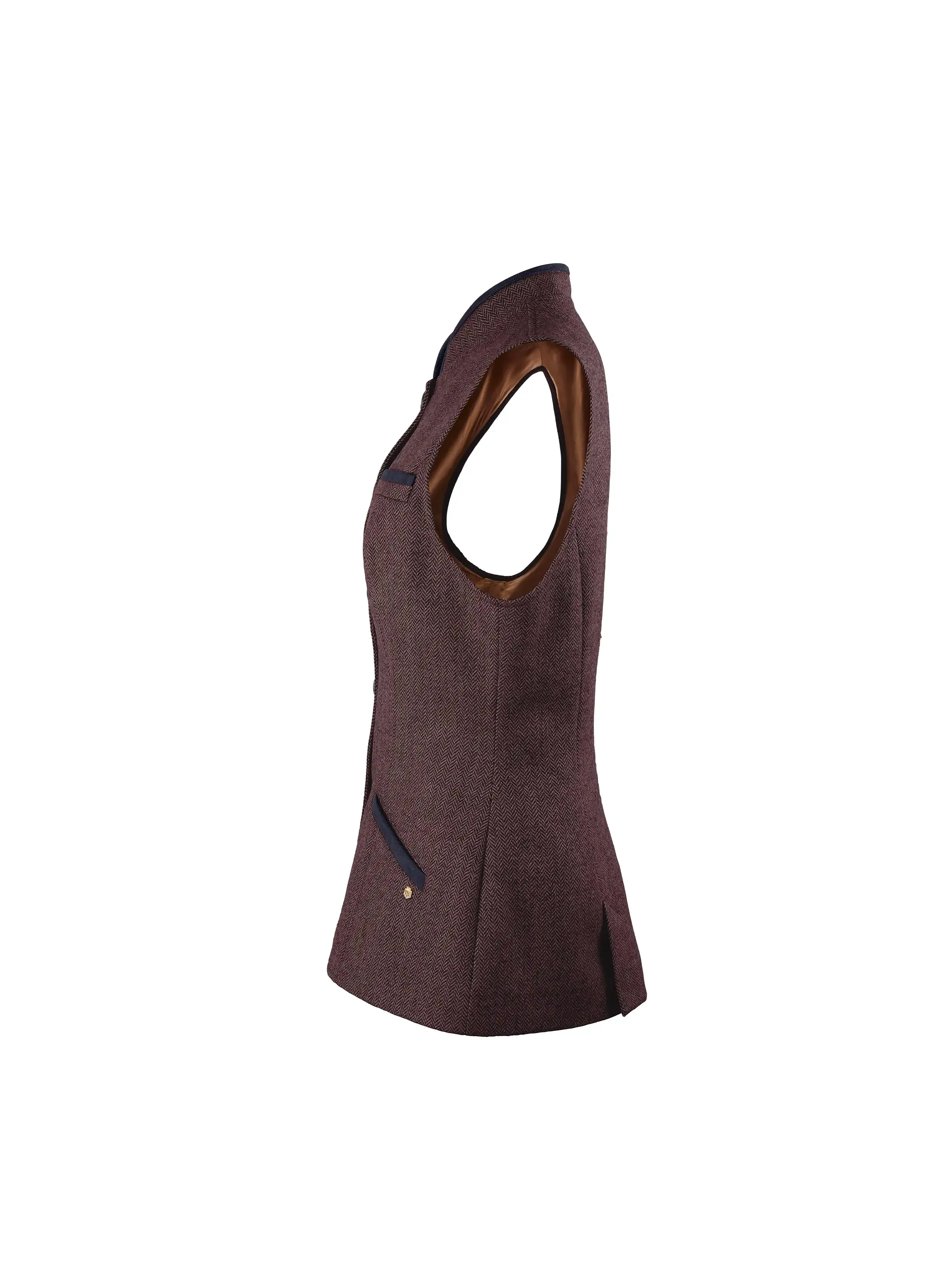 Madeline Gilet - Plum Herringbone