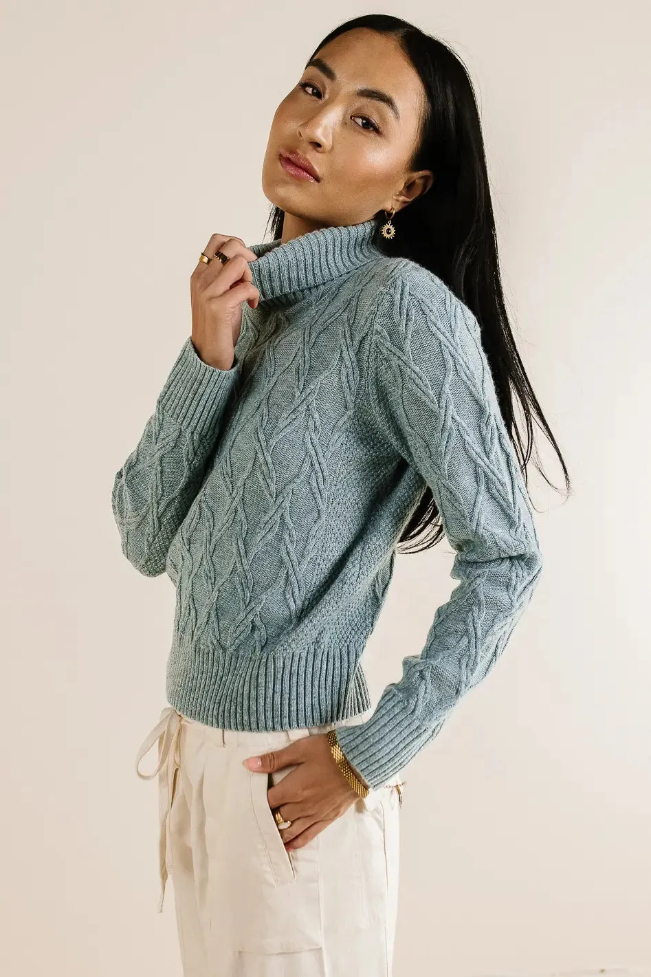 Maeve Turtleneck Sweater in Blue - FINAL SALE