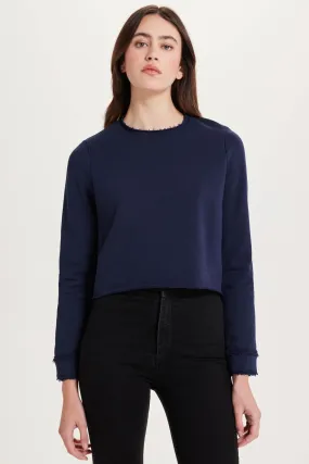 Melrose Frayed Crop Sweatshirt