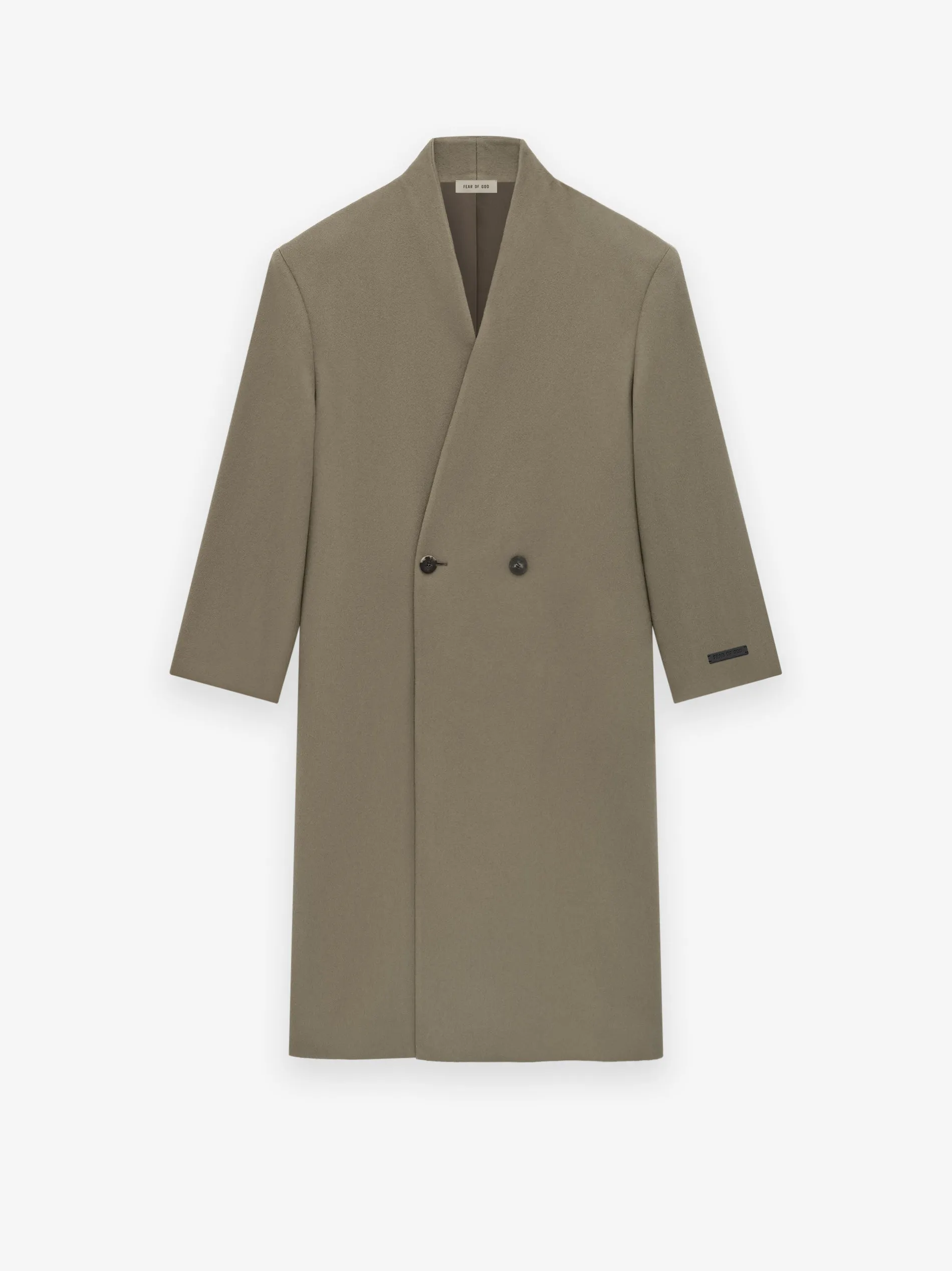 Melton Wool Lapelless Coat