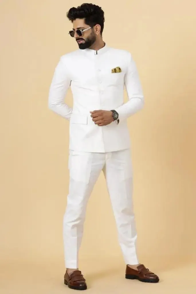 Men Indian White Jodhpuri Wedding Suit Engagement Royal Wedding Suit Groomsmen Wear For Him