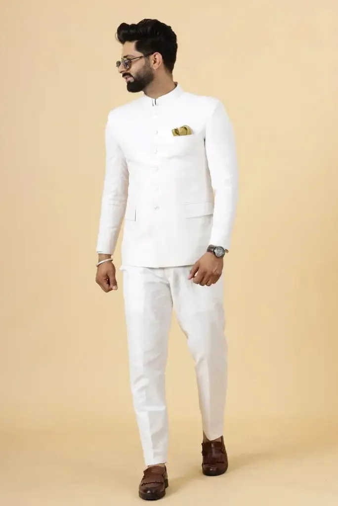 Men Indian White Jodhpuri Wedding Suit Engagement Royal Wedding Suit Groomsmen Wear For Him