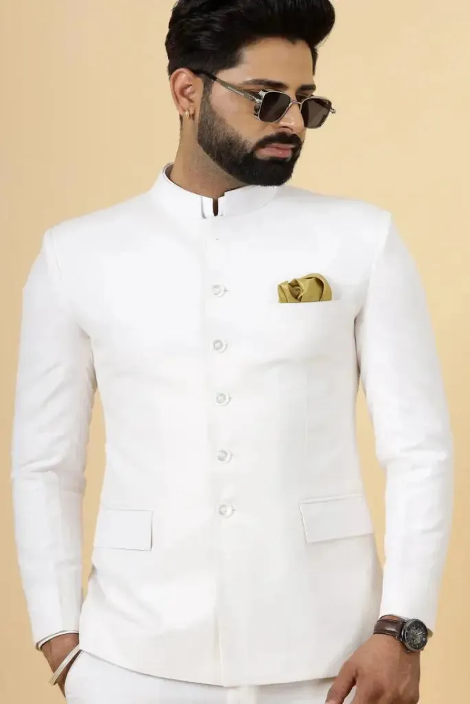 Men Indian White Jodhpuri Wedding Suit Engagement Royal Wedding Suit Groomsmen Wear For Him