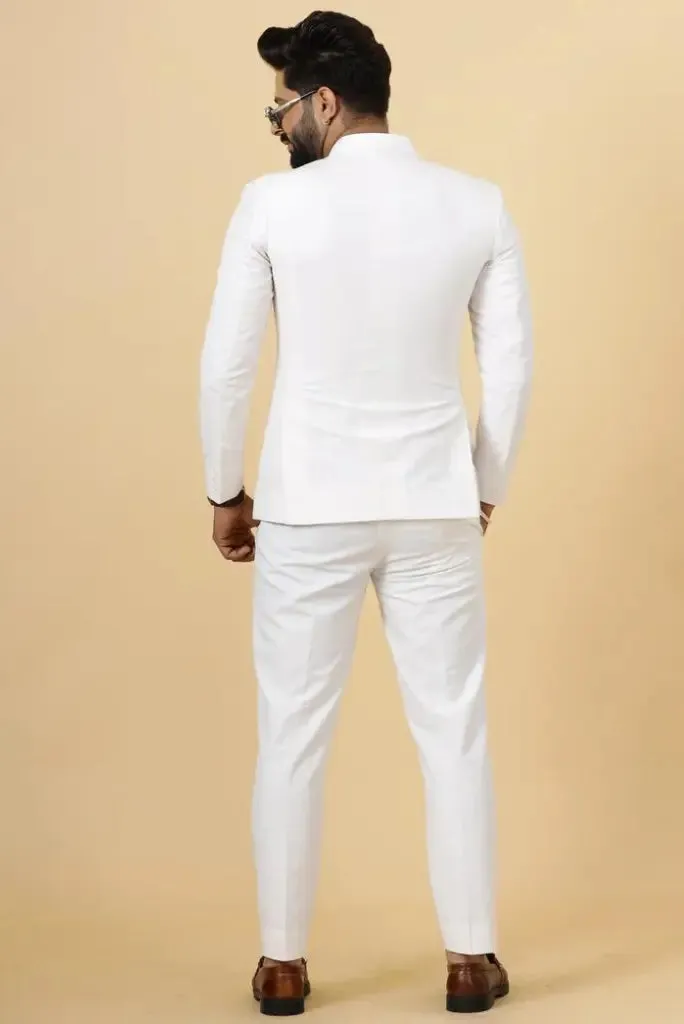 Men Indian White Jodhpuri Wedding Suit Engagement Royal Wedding Suit Groomsmen Wear For Him