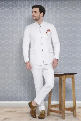 Men Premium White Suit Indian Wedding Two Piece Suit Party Wear Suit Indian Function Suits