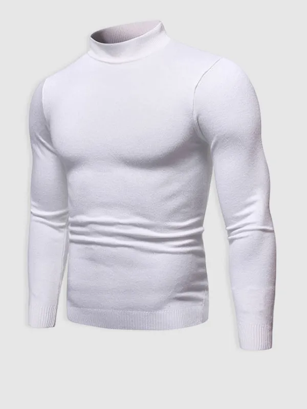 Men's Basic Solid Turtleneck Sweater