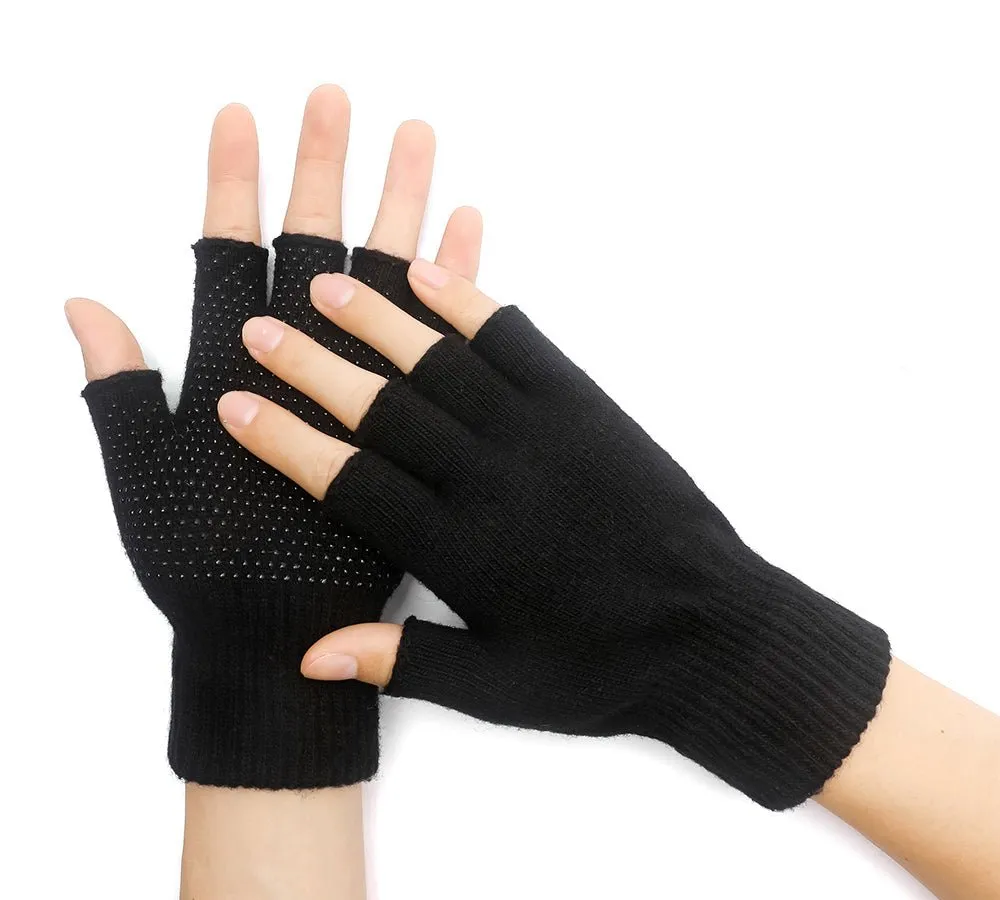 Mens Fingerless Gloves With Non Slip Dots