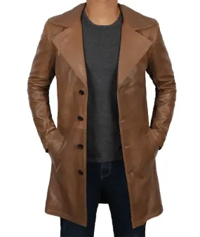 Mens Jackson Distressed Brown Winter Car Coat