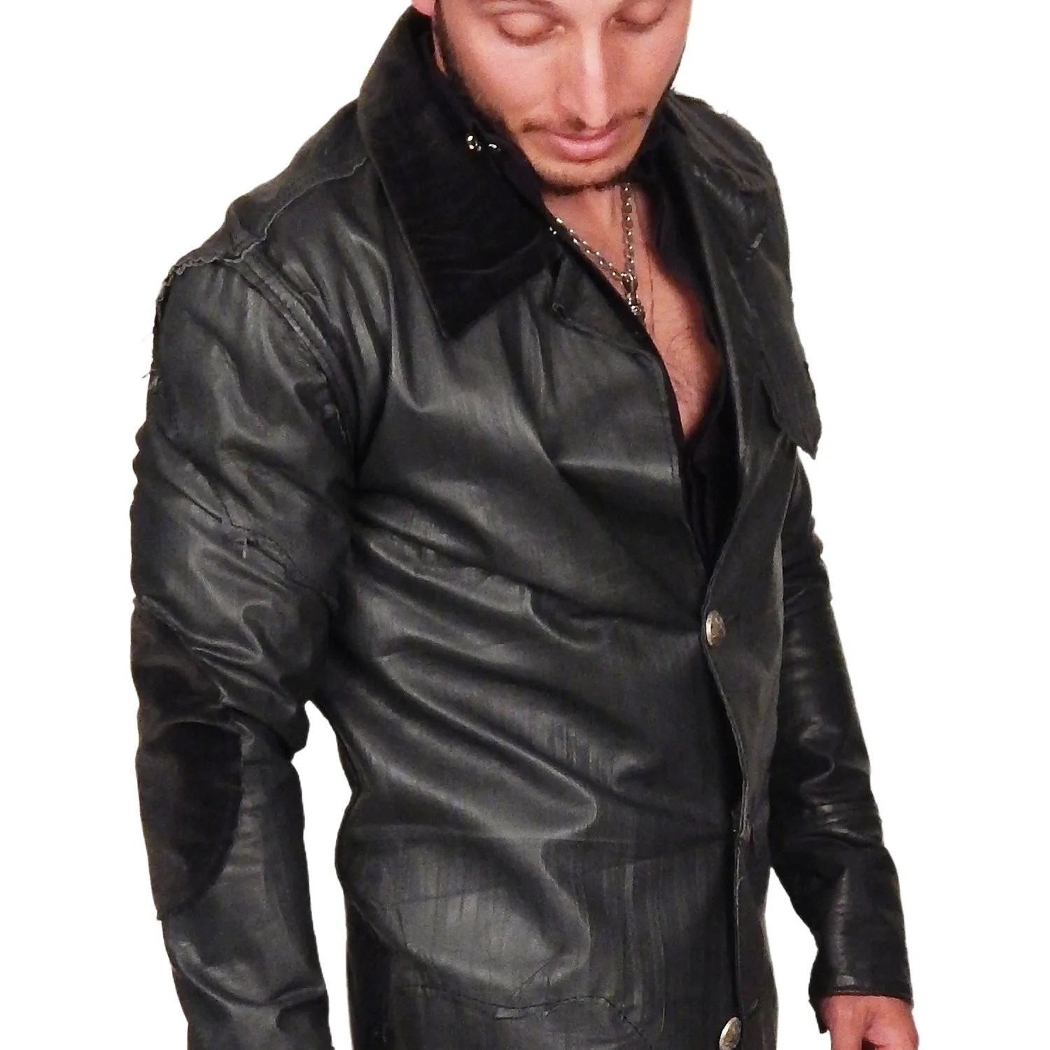 Men's JUNKER DESIGNS - "CAMERON" Custom Lambskin 3/4 Trench Jacket