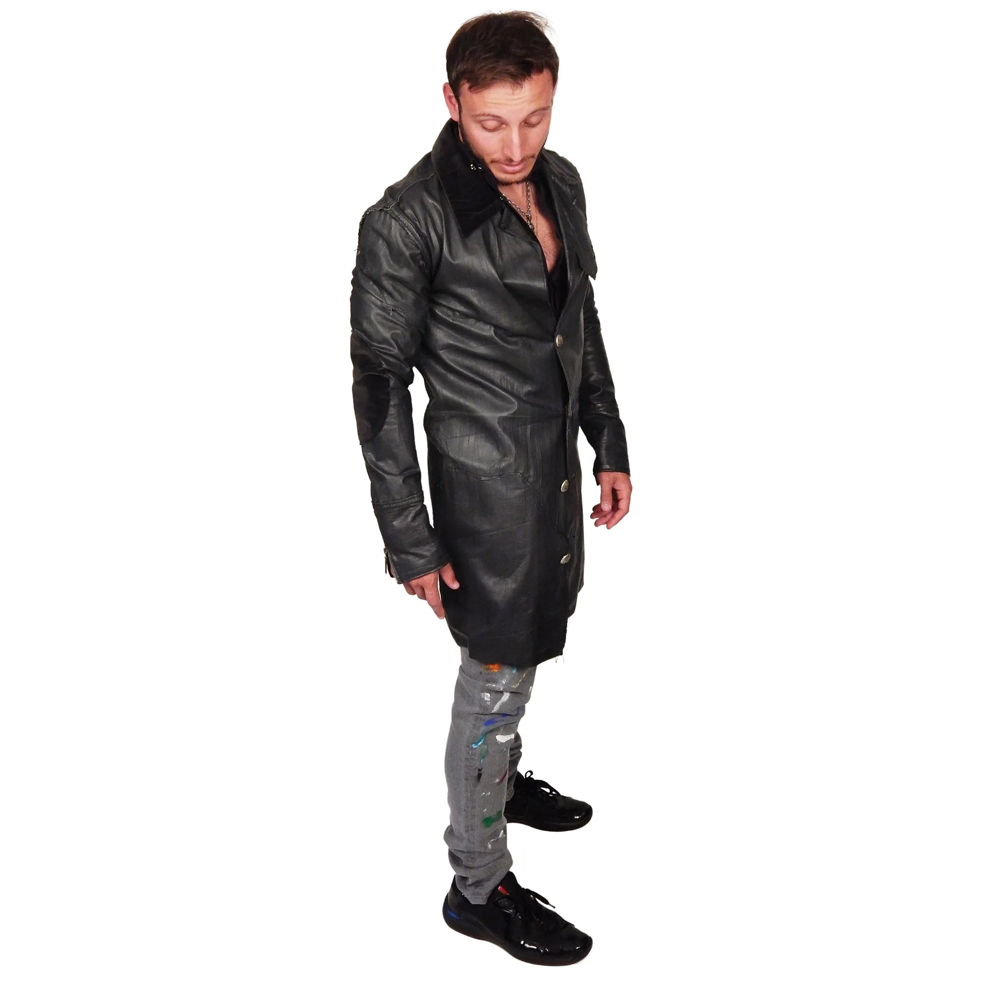 Men's JUNKER DESIGNS - "CAMERON" Custom Lambskin 3/4 Trench Jacket