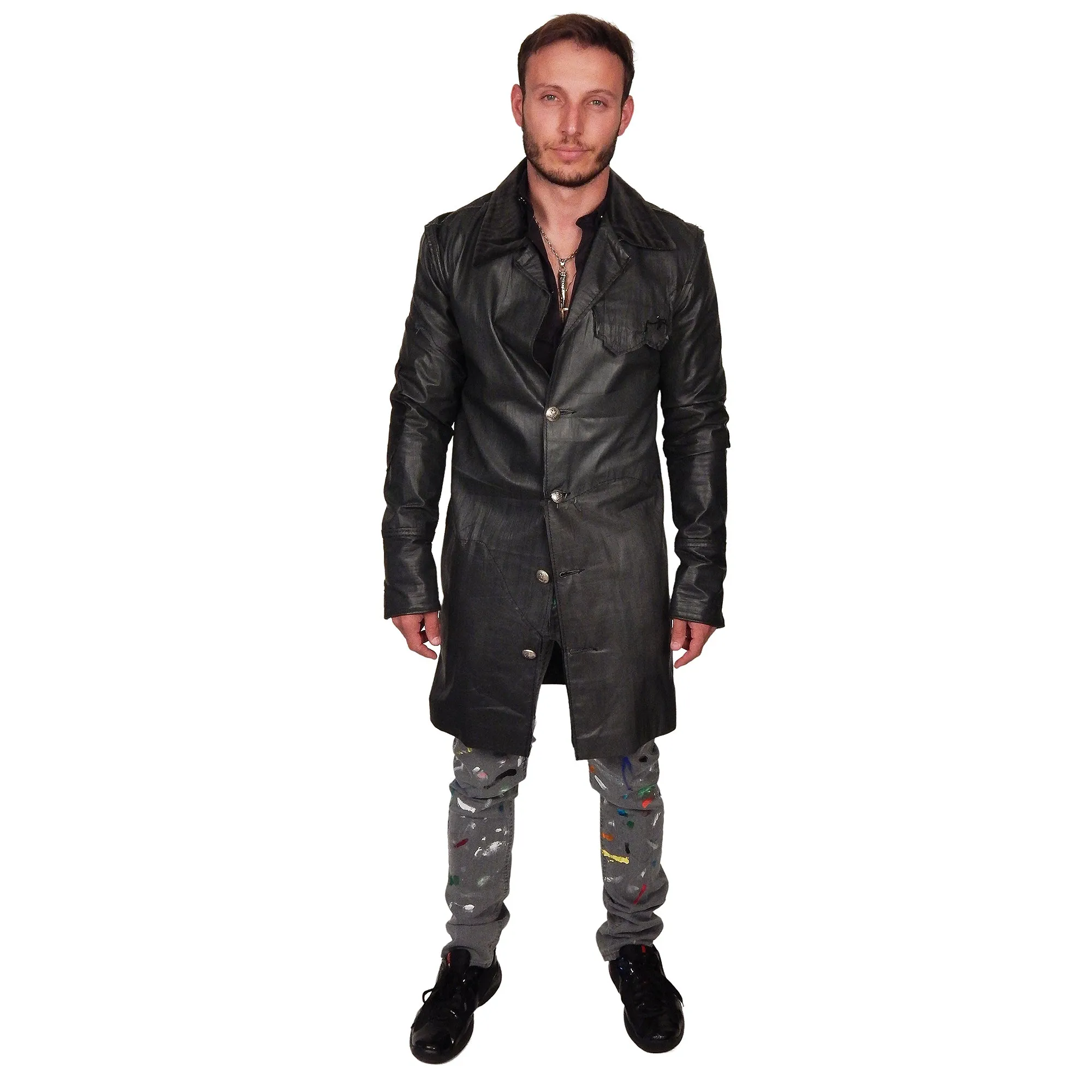 Men's JUNKER DESIGNS - "CAMERON" Custom Lambskin 3/4 Trench Jacket