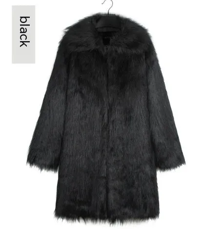 Men's Overcoat Faux Fur Coat Long Trench Coat