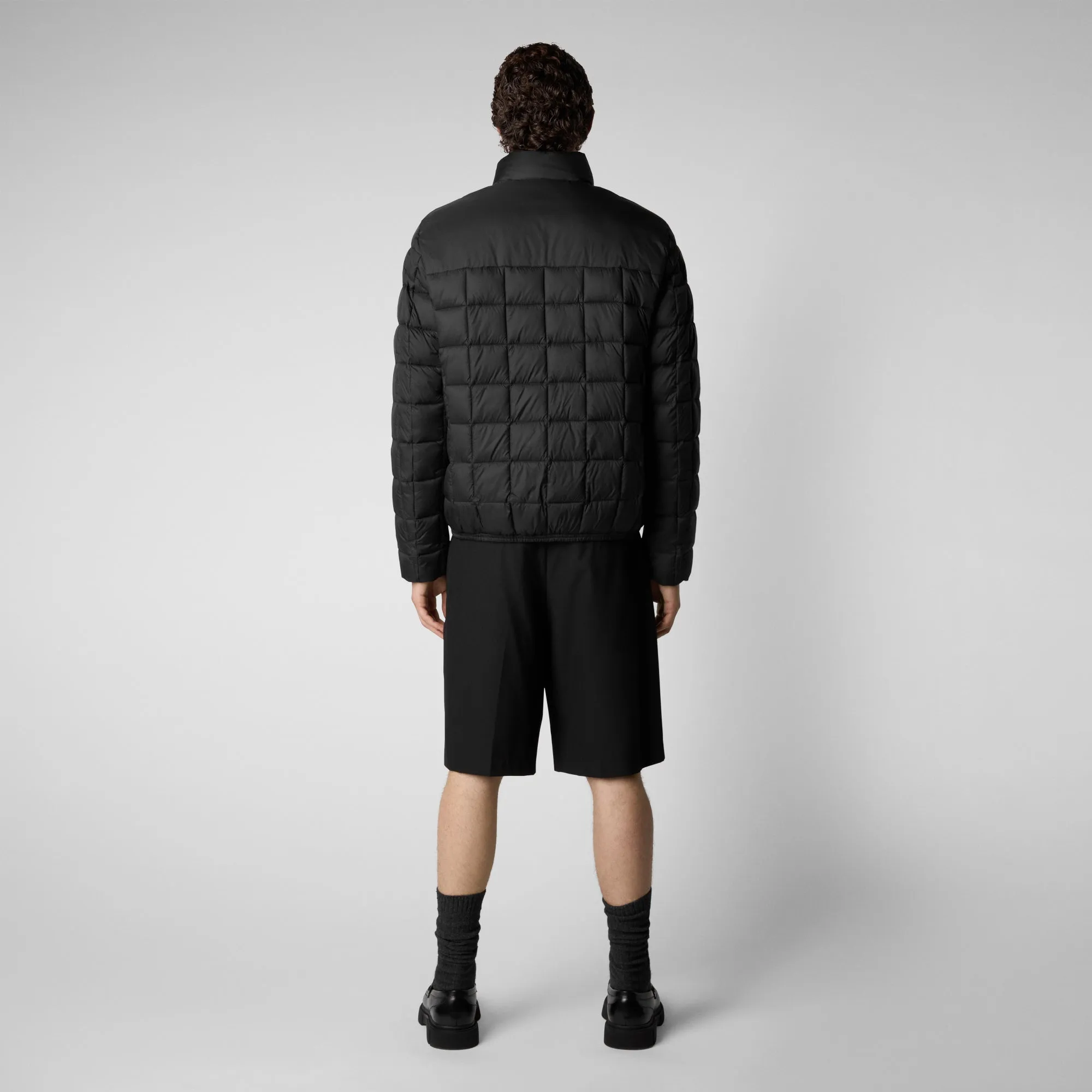 Men's Stalis Puffer Jacket with Faux Fur Lining in Black