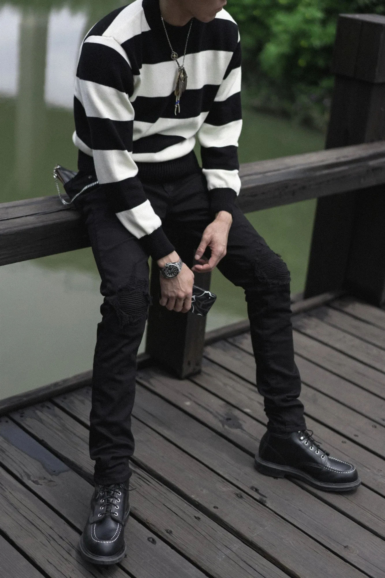 Men's Striped Prisoner Sweater