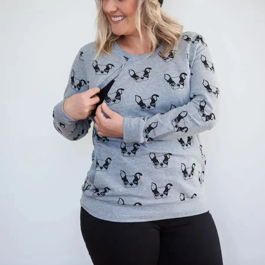 Milkbar Harvey Frenchie Sweater | Grey MEDIUM (12-14)