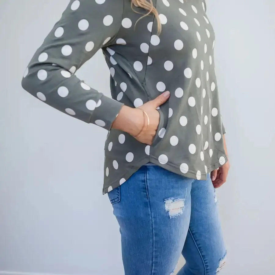 Milkbar Willow Polka Sweater | Sage