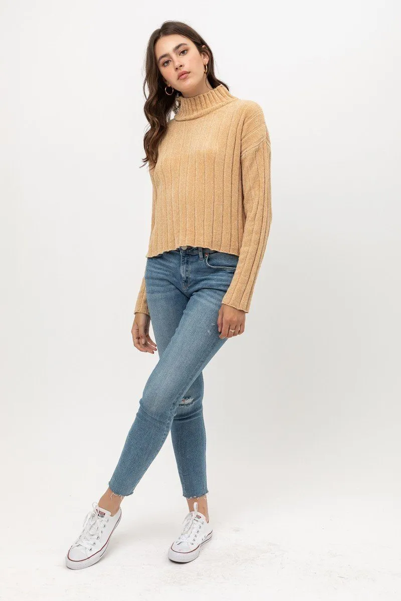 Mini Velvet Chenille Crop Sweater