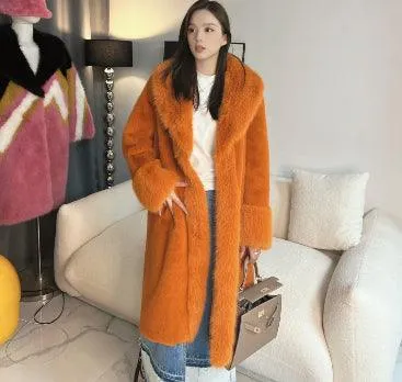 Mink Hair Fur And Leather Overcoat Women