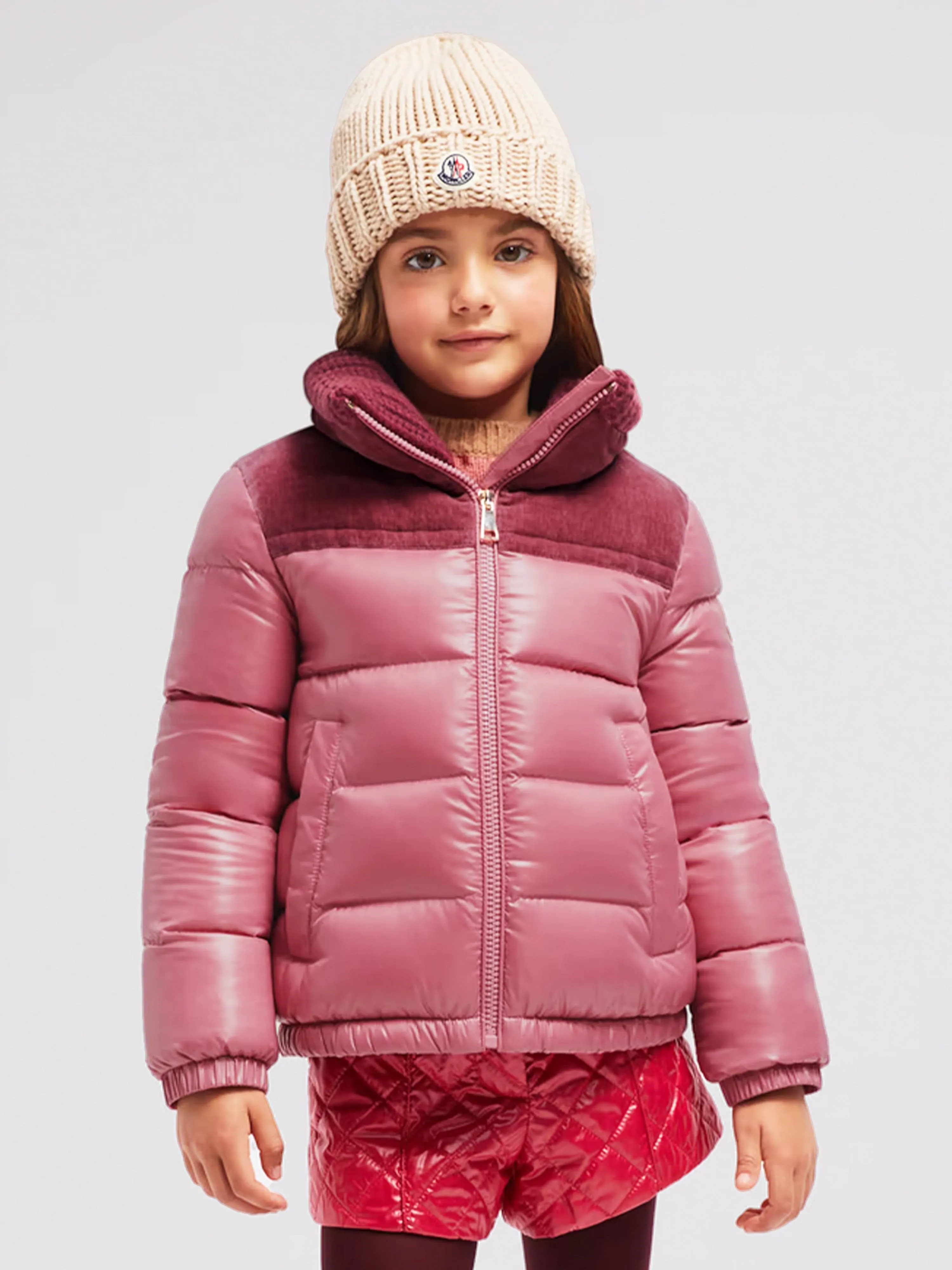 Moncler Enfant Girls Down Padded Auffrique Jacket in Pink