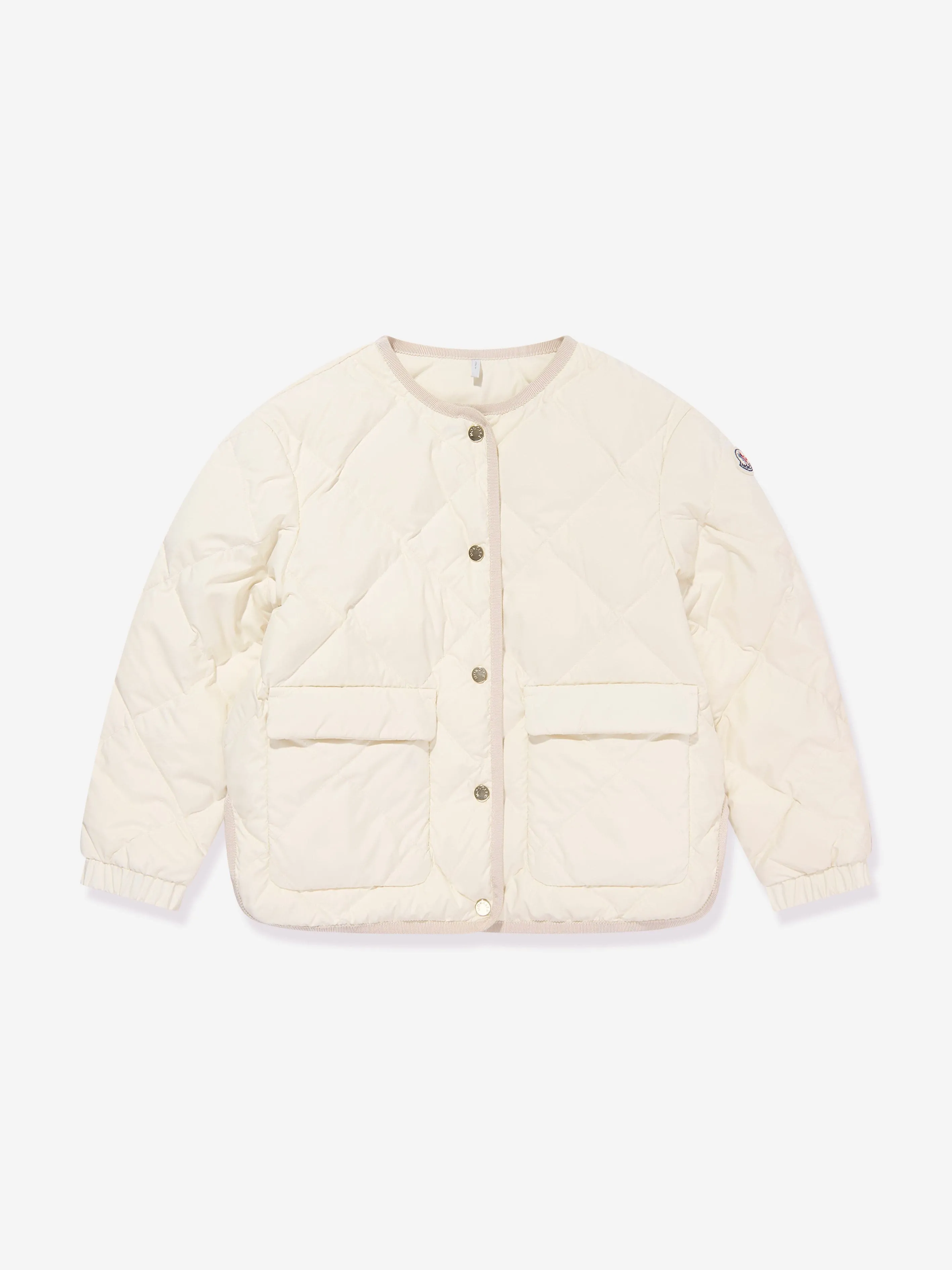 Moncler Enfant Girls Down Quilted Ursella Jacket in Ivory