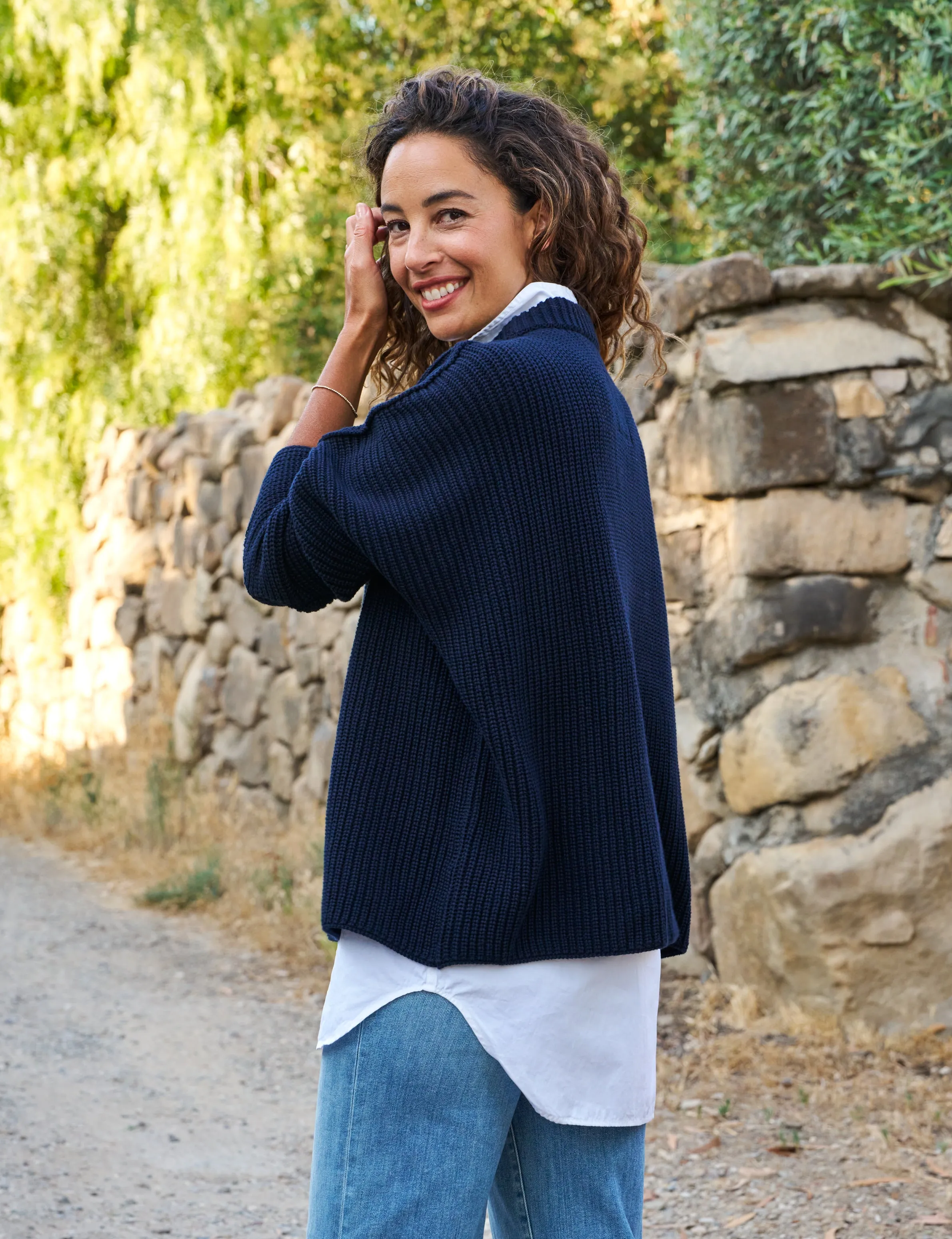 MONTECITO SWEATER Marine, Pure Italian Cotton