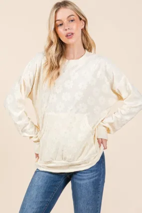 More To Love - Floral Textured Sweatshirt