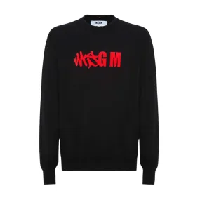 MSGM Black Logo Sweater