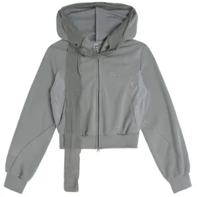 Muffler Boxer Crop Hoodie Grey