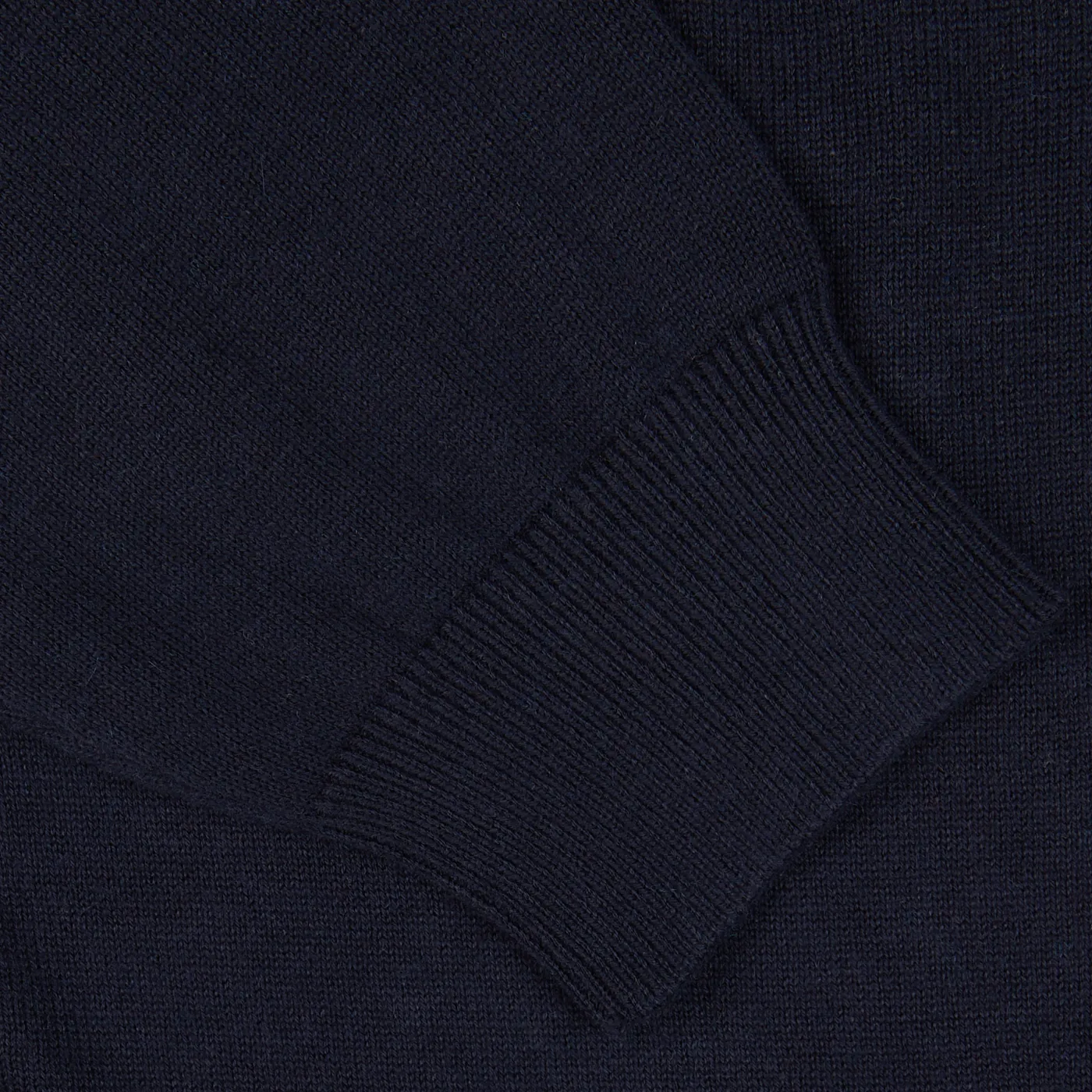 Navy Blue Luxury Cotton V-Neck Sweater