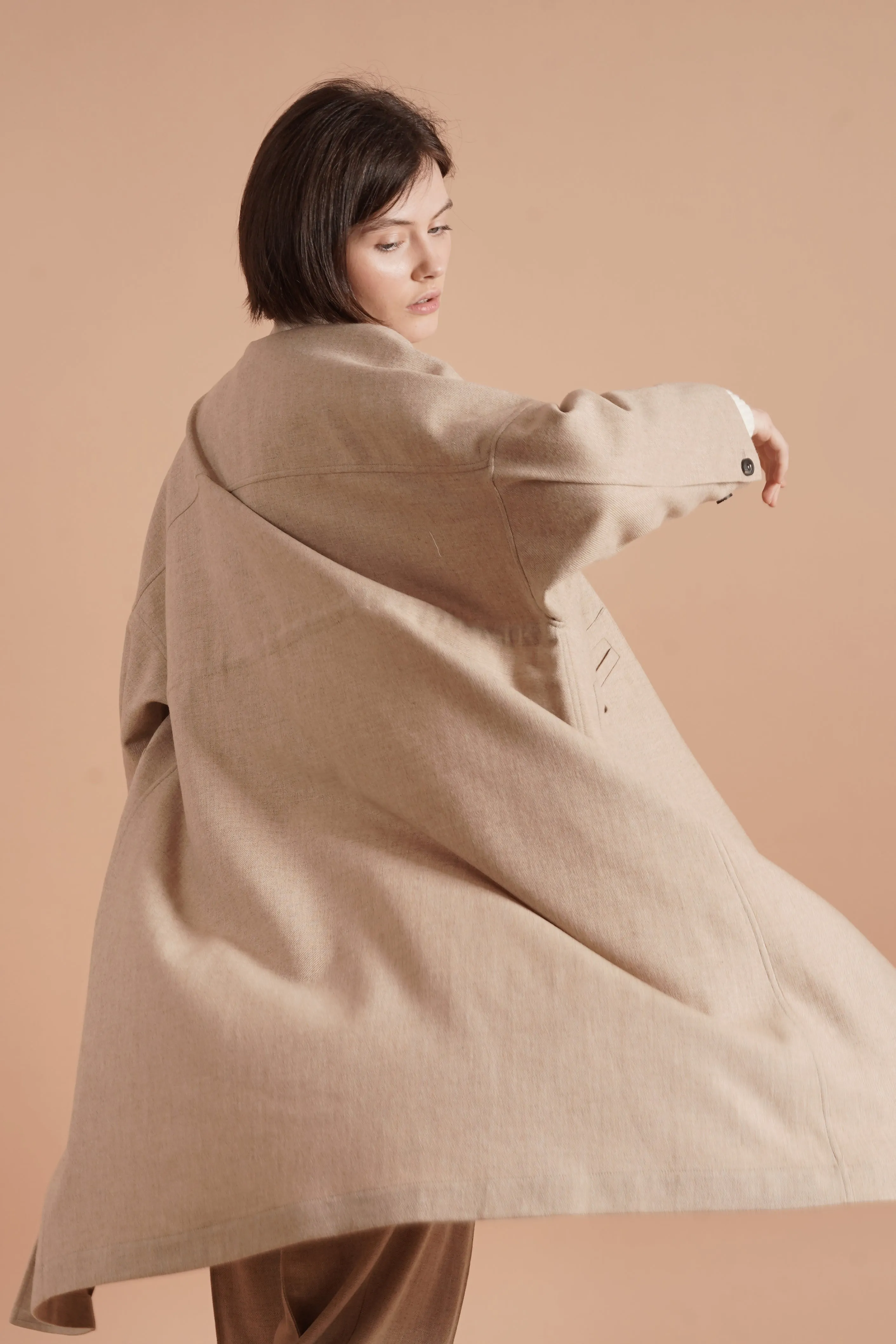 Neutral Elegance Long Coat