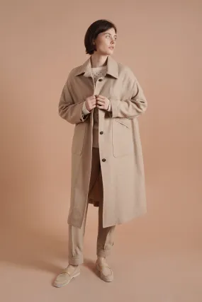 Neutral Elegance Long Coat