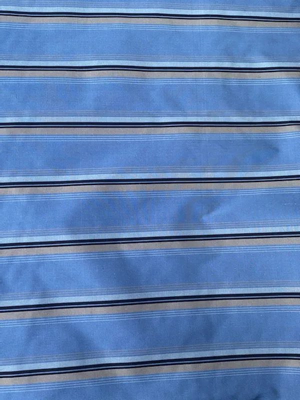 NEW Countess Shannon Designer 100% Silk Taffeta Blue Horizontal Stripe Fabric- SB_1_9