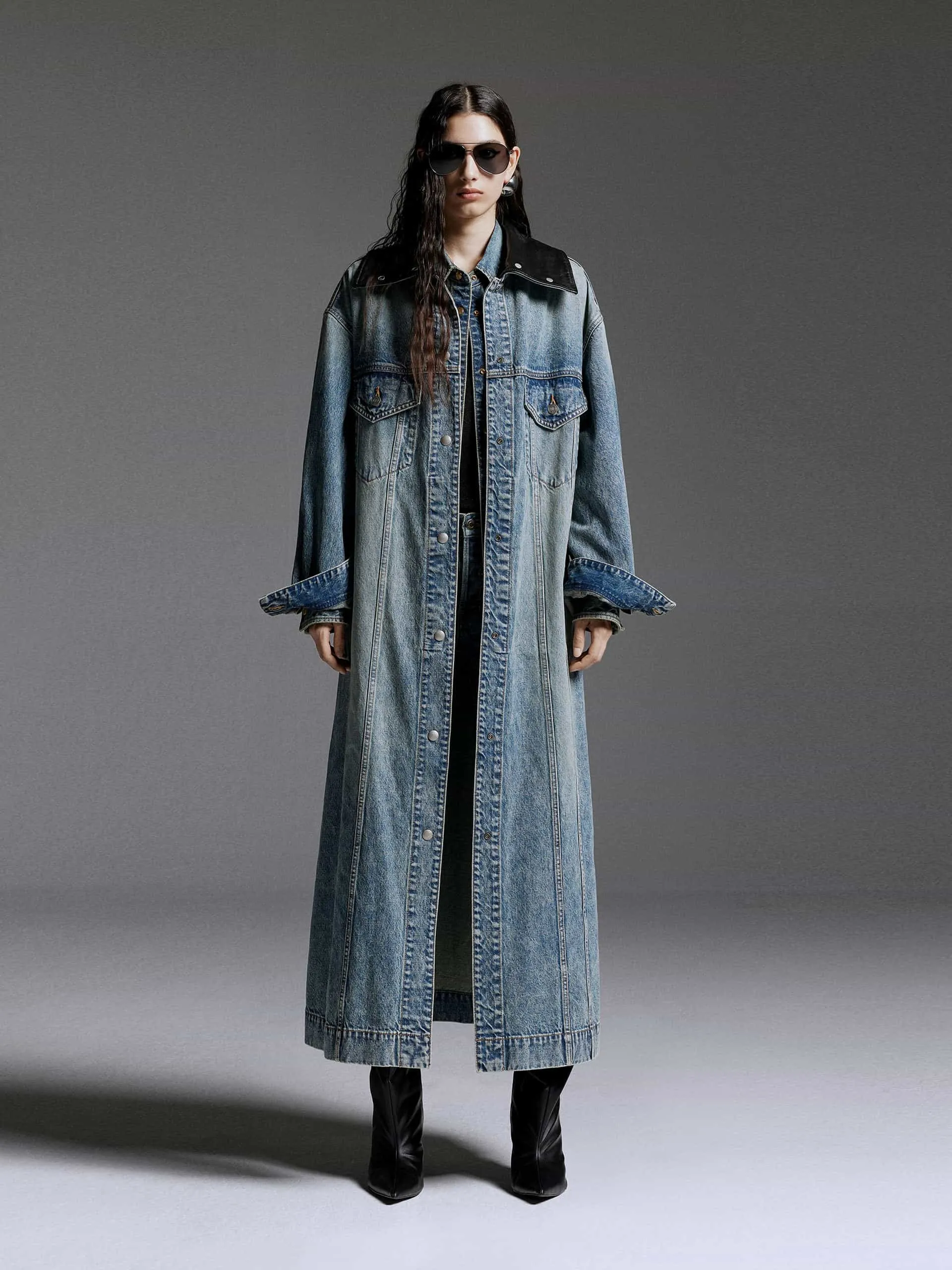 Oversized Longline Denim Coat