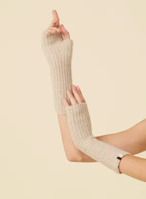 Pacific Cashmere Fingerless Gloves - Oatmeal