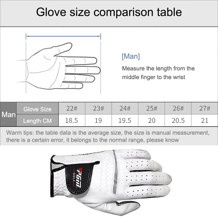 PGM Golf Sheepskin Anti-Slip Single Gloves for Men(Size: 23-Left Hand)