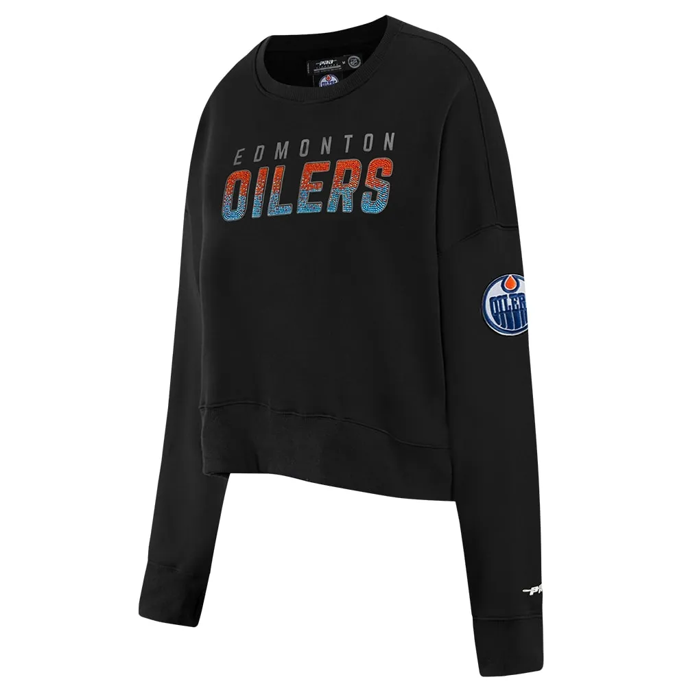 Pro Standard NHL Women's Edmonton Oilers Jewel Oversized Cropped Sweatshirt