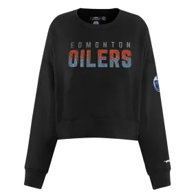 Pro Standard NHL Women's Edmonton Oilers Jewel Oversized Cropped Sweatshirt