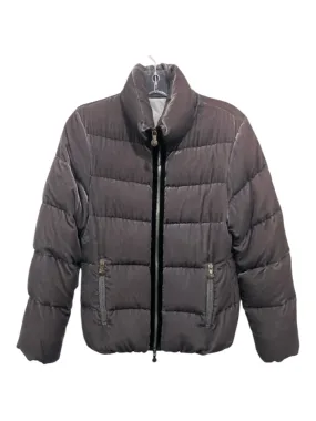 Pyrenex Gray Viscose Blend Velvet Puffer Zip Quilted Jacket (Outdoor)