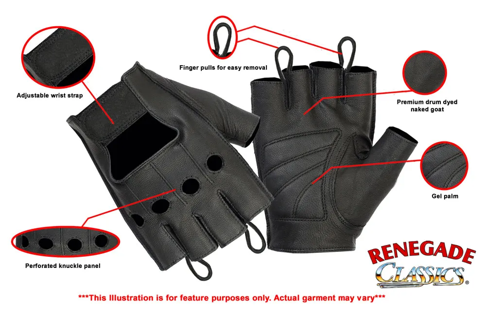 RC61 Premium Leather Fingerless Gloves