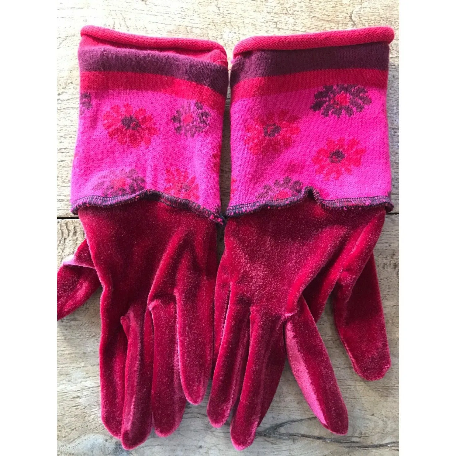 Recycled sweater full finger gloves. Toasty soft VELVET winter gloves stretch fit. Many colors or special order a color.