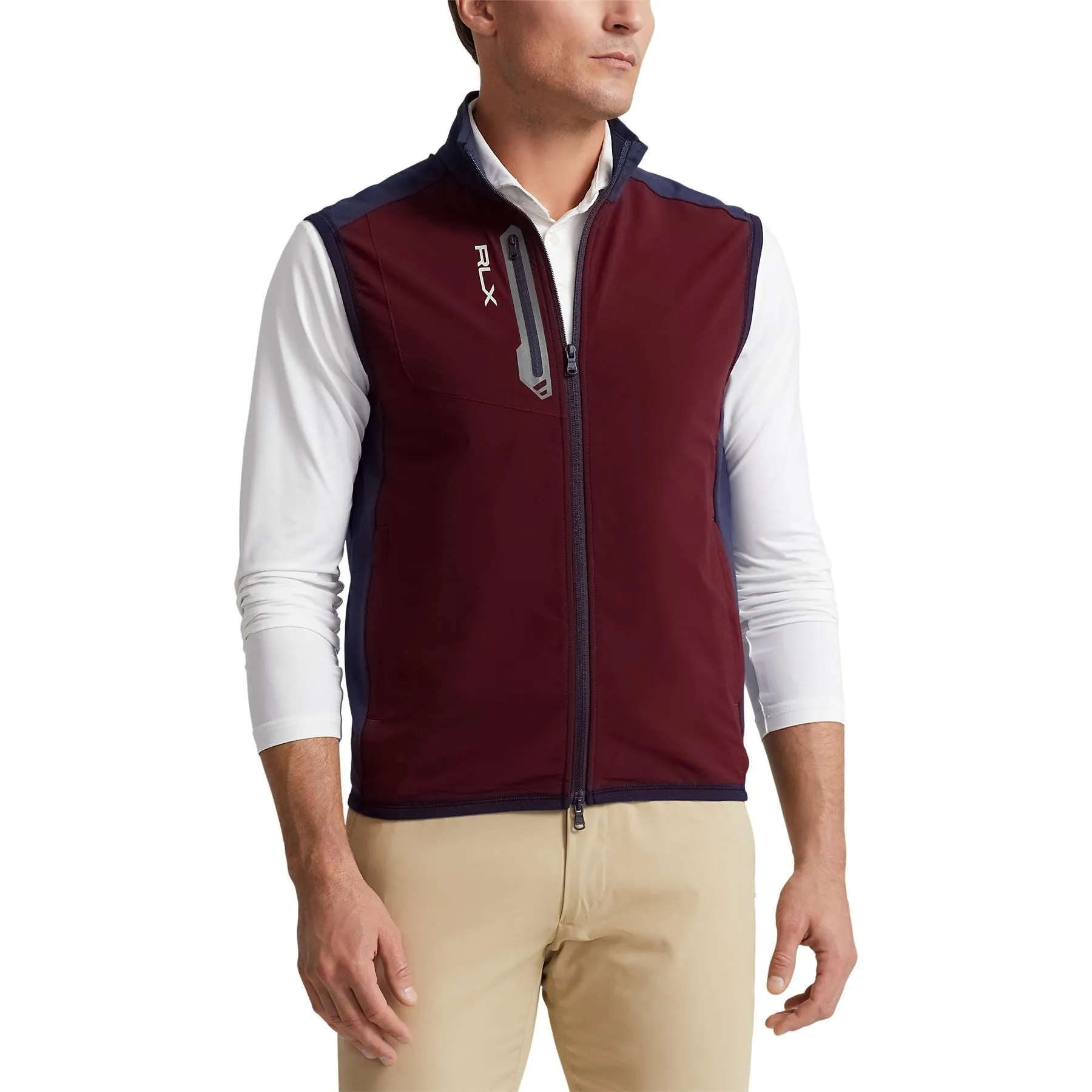 RLX Techy Terry Gilet French Navy/Harvard Wine - AW23