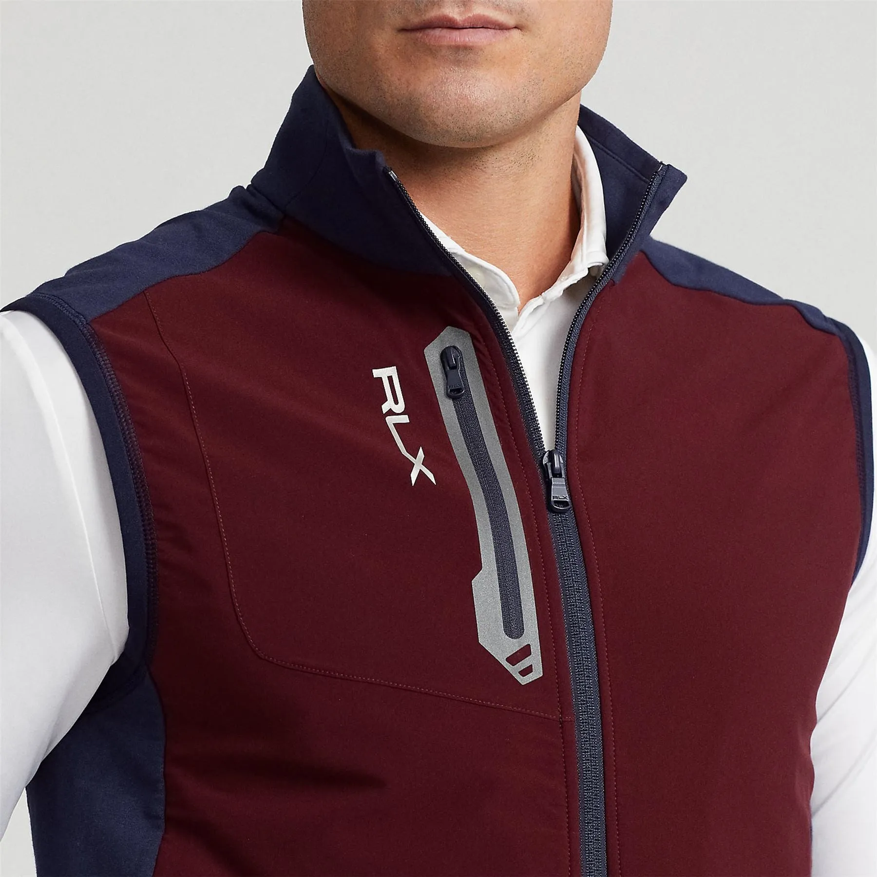 RLX Techy Terry Gilet French Navy/Harvard Wine - AW23