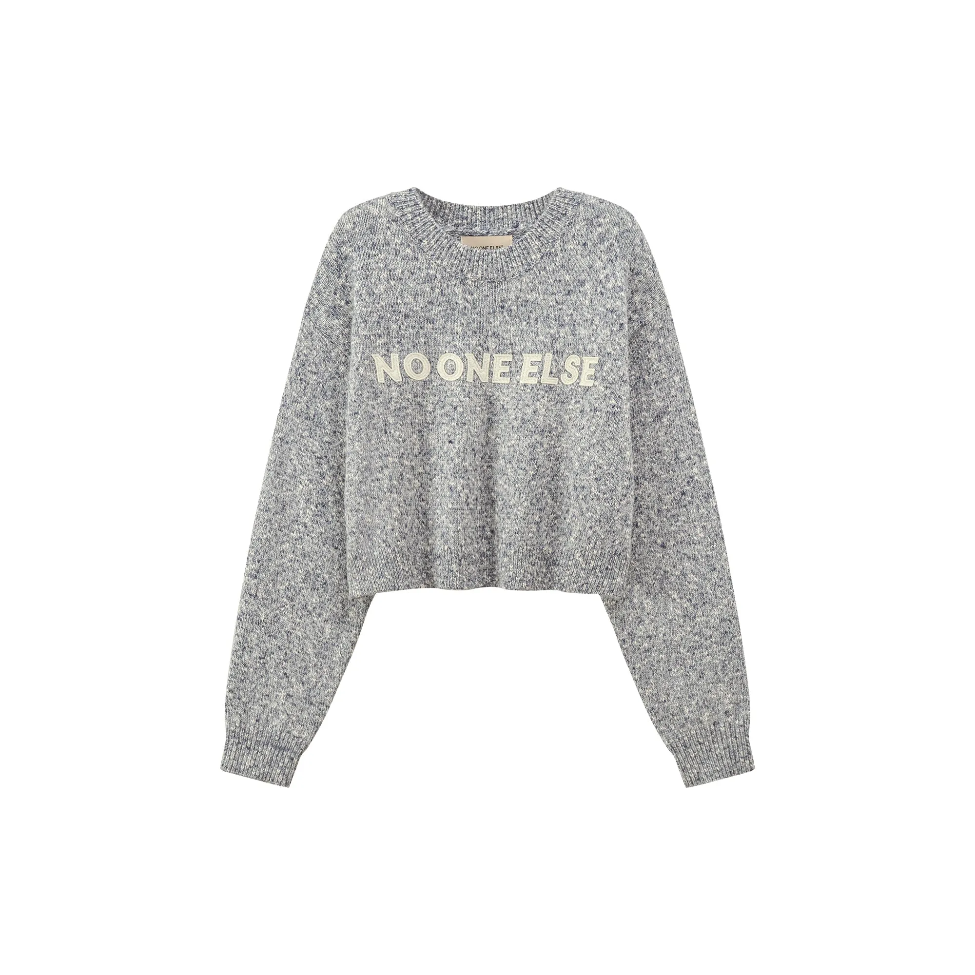 Round Neck Cropped Knit Sweater