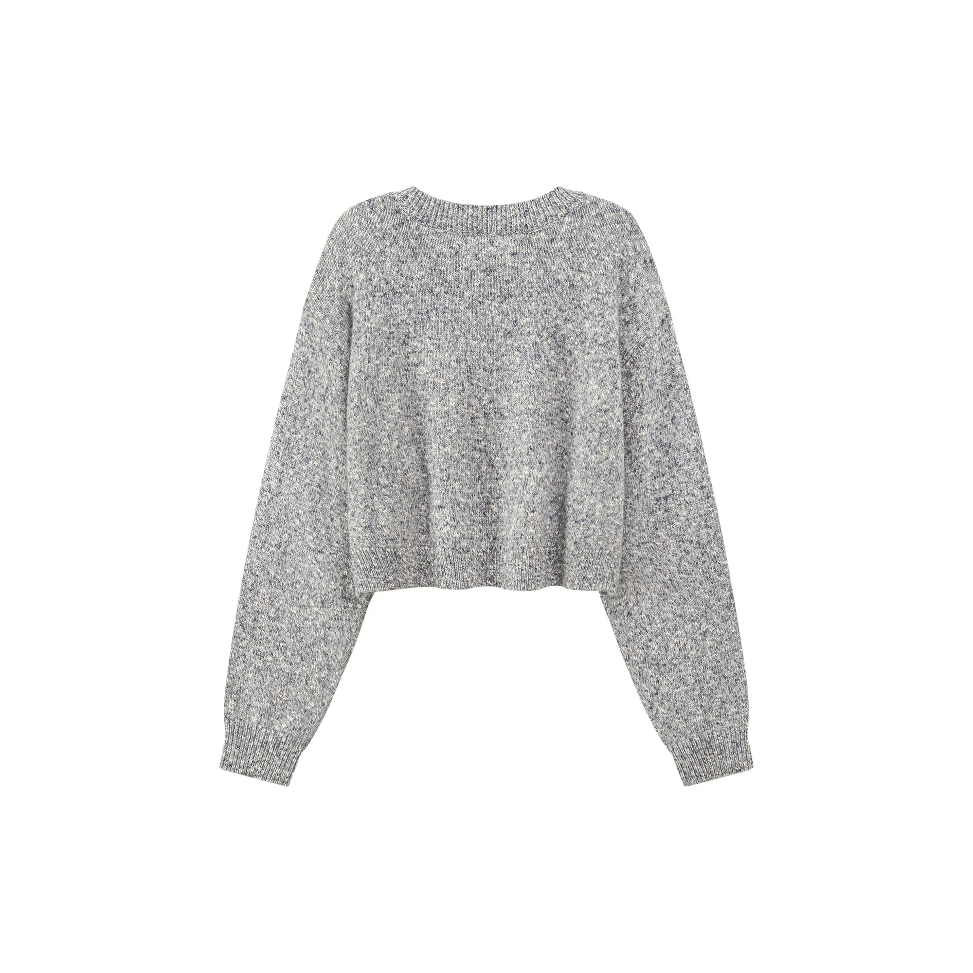 Round Neck Cropped Knit Sweater