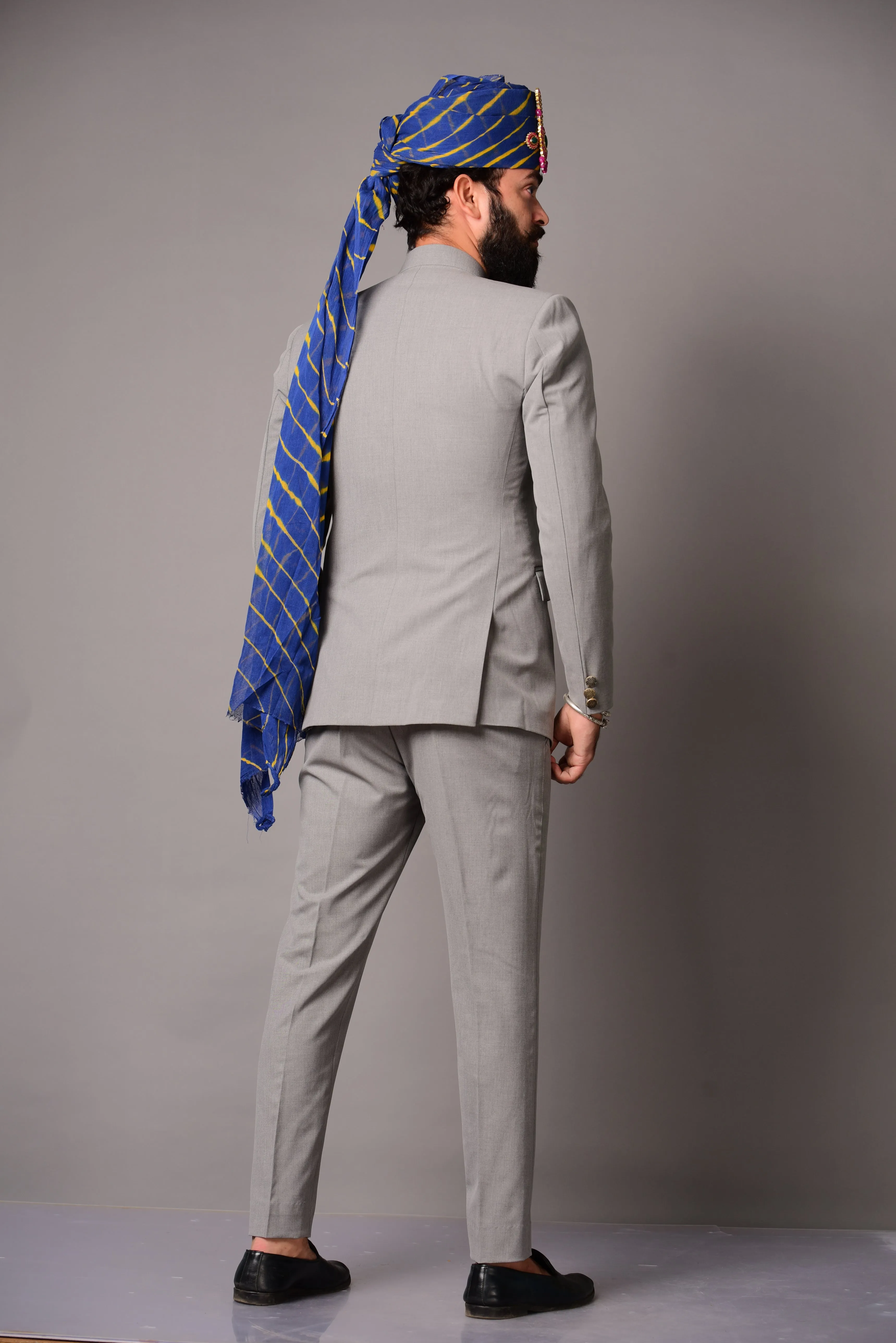 Royal Modish Grey Rajputana Jodhpuri Band gala Suit | Perfect for Royal wedding, Functional Wear|