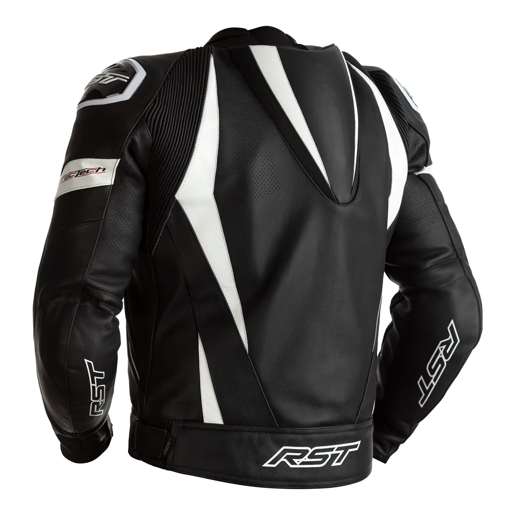 RST Tractech Evo 4 CE Leather Jacket - Black / White