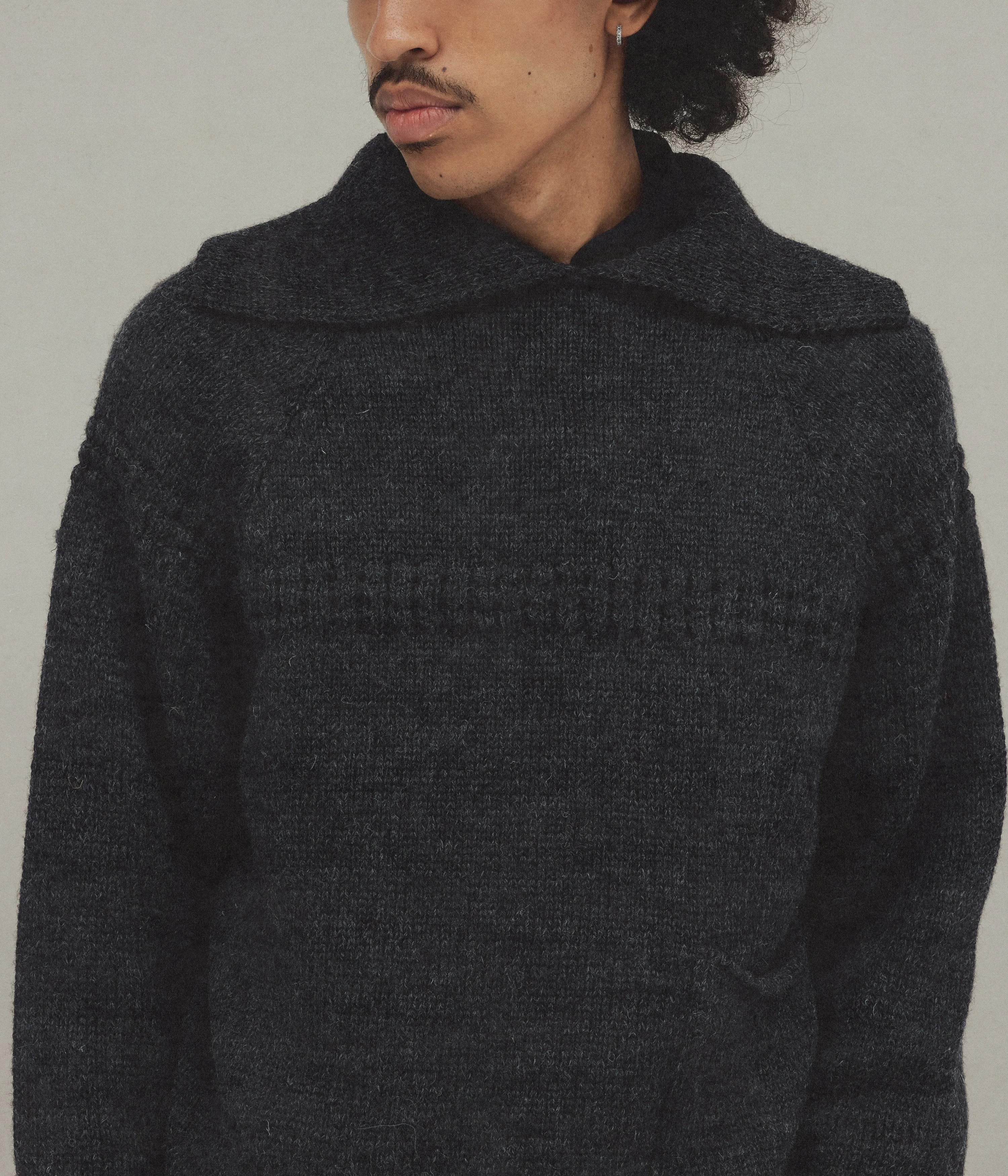 Sailor's Neck Sweater, Charcoal