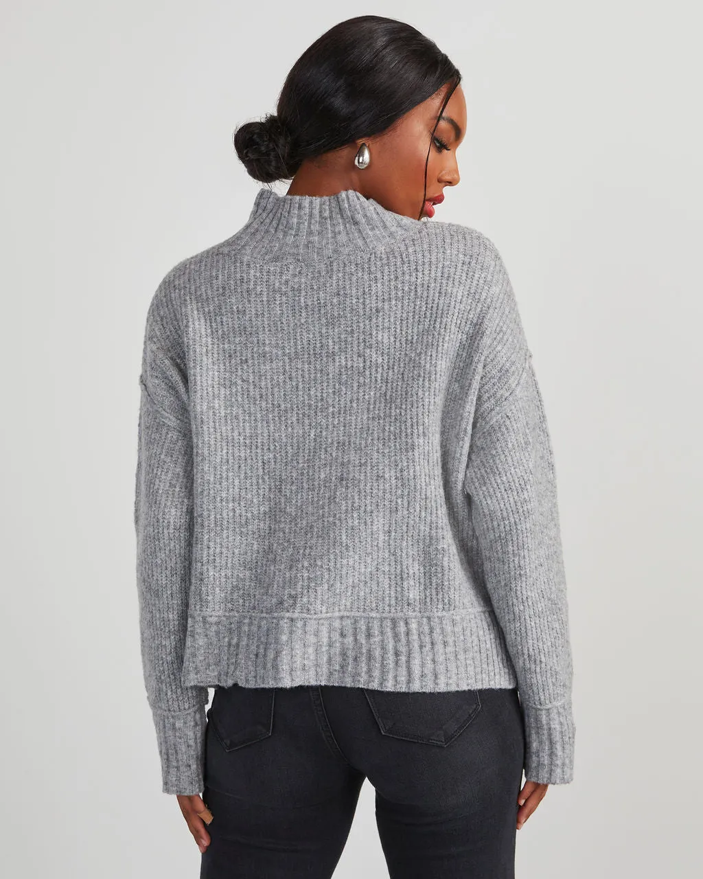 Same Energy Marled Mock Neck Sweater