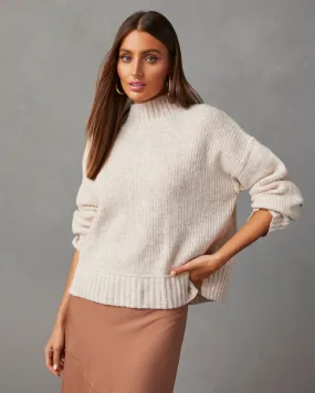 Same Energy Marled Mock Neck Sweater