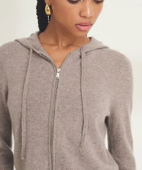 Signature Cashmere Cropped Zip Up Hoodie